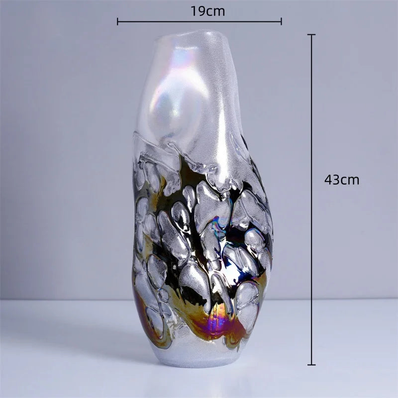 DecorBites™ Gradient Glass Vase for Home Decor and Floral Arrangements