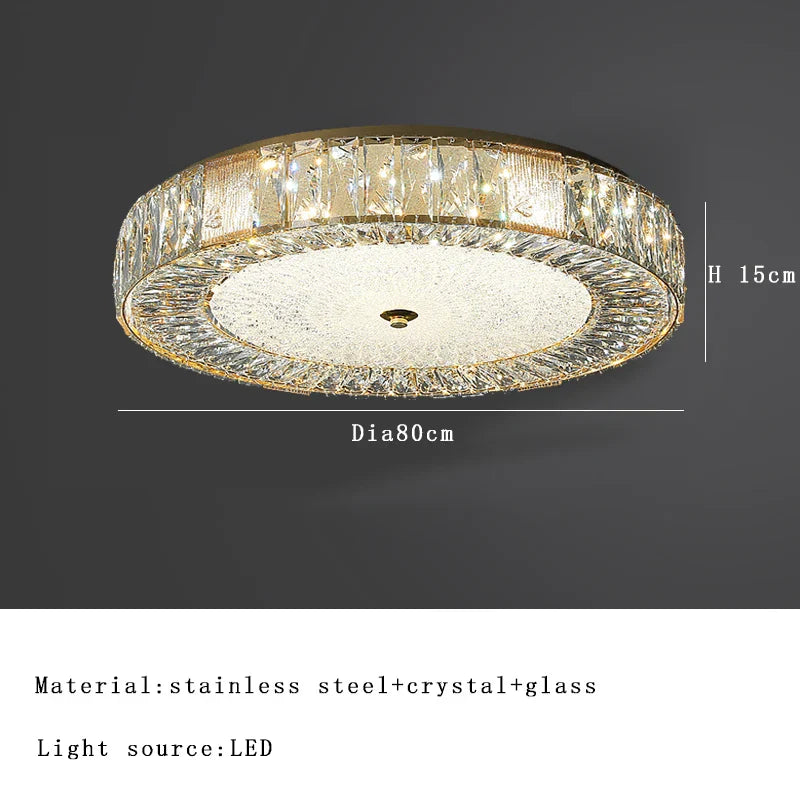 DecorBites™ Crystal Glass Ceiling Light for Bedroom & Living Room, Low Ceiling Chandelier