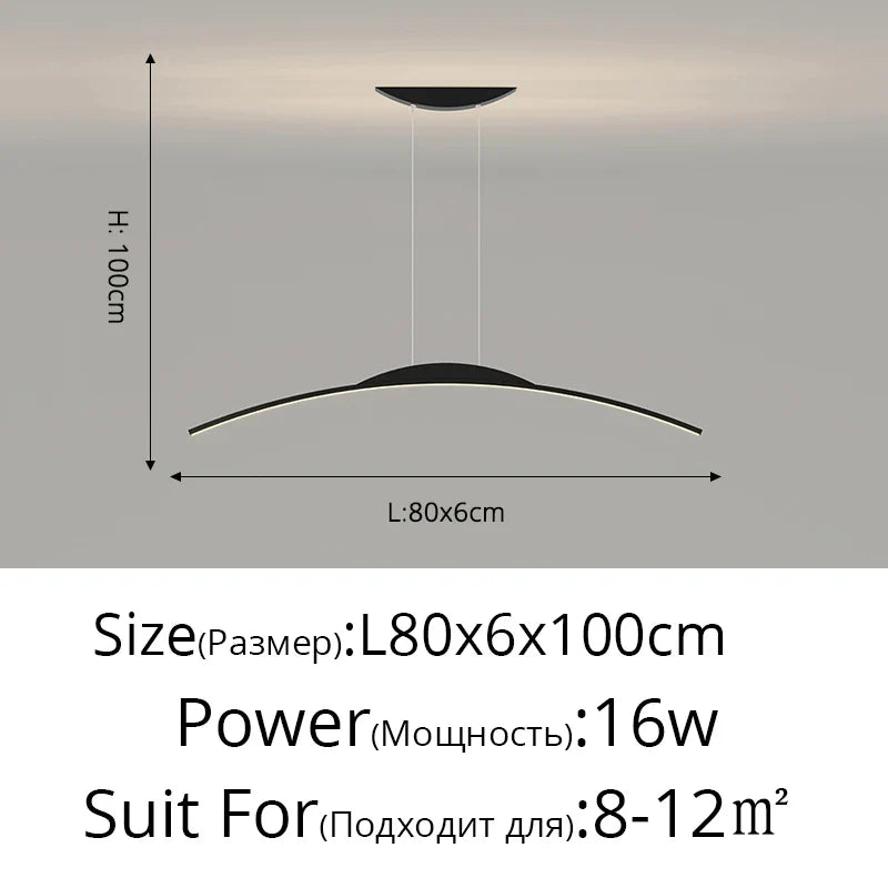 Minimalist LED Pendant Light Gold 150cm Dimmable
