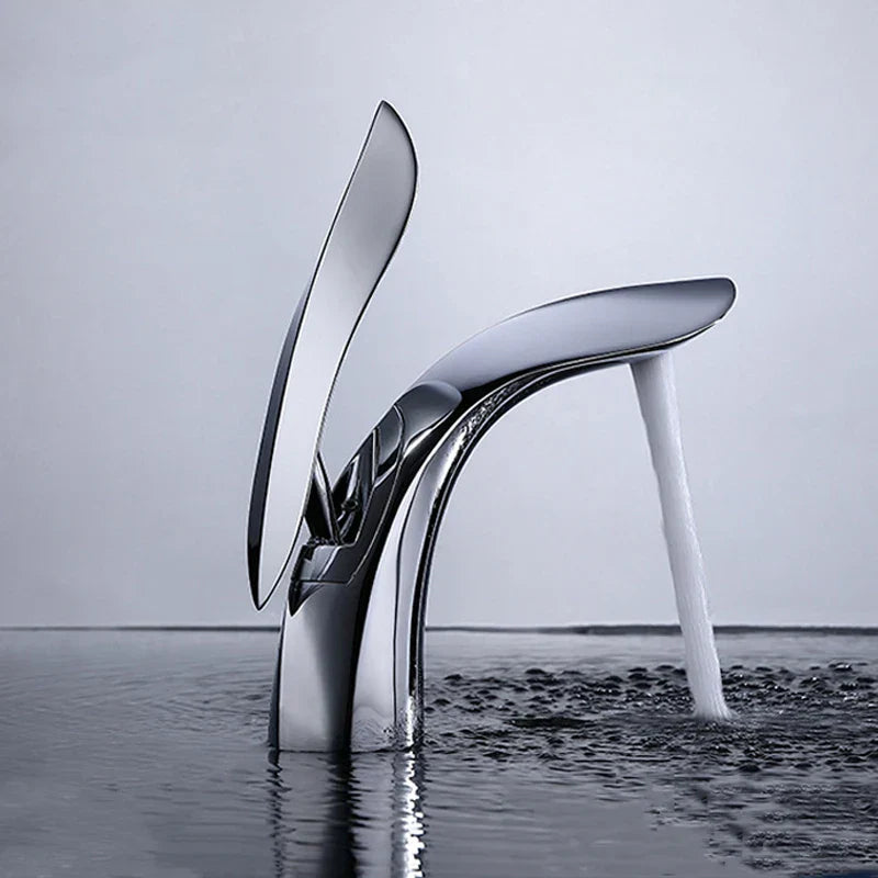 DecorBites™ Brass Basin Faucet: Hot & Cold Water Mixer for Bathroom Vanity Sink