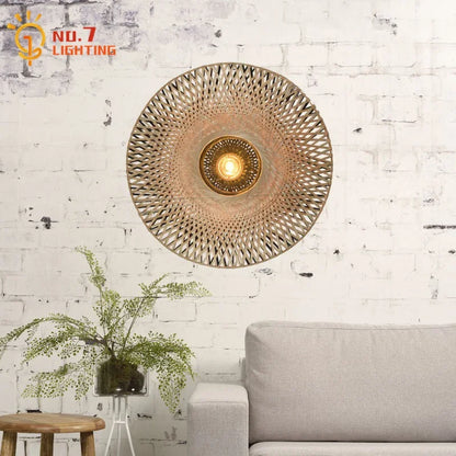 ديكوربايتس™ مصباح حائط منسوج من الخيزران LED E27 ديكور فني زين للدراسة والشاي وغرفة المعيشة