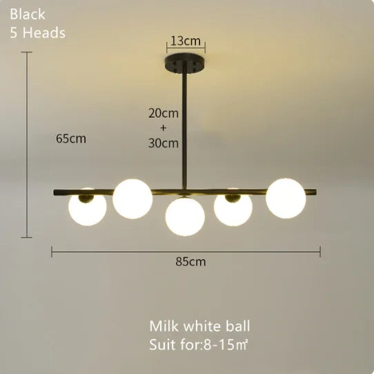 DecorBites™ Gold Glass Ball LED Pendant Light for Kitchen Dining Room Lighting