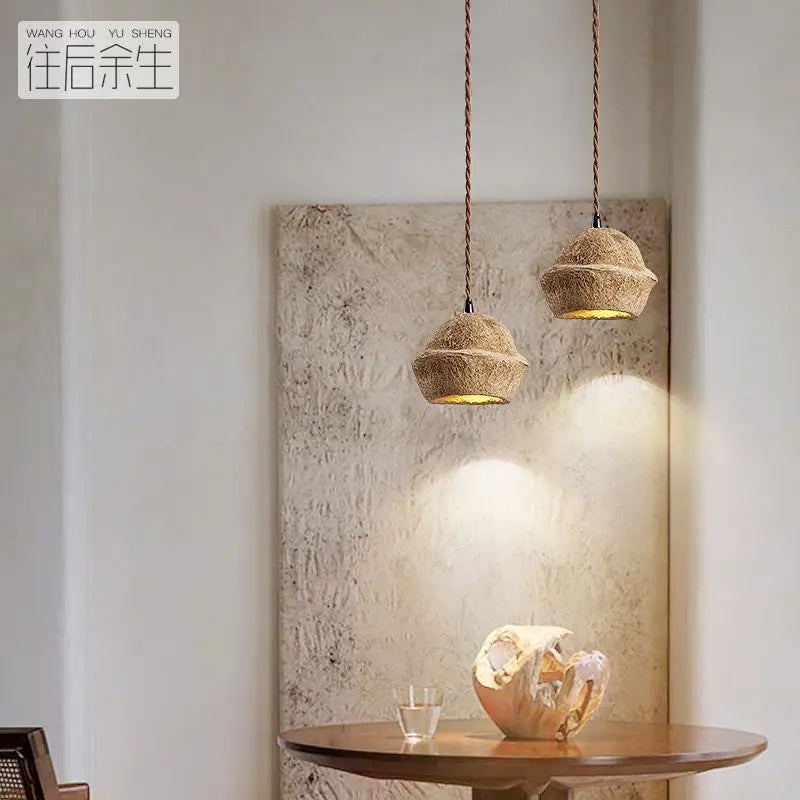 DecorBites™ Fruit Shell Bedside Pendant Light, Retro Wabi Sabi Style for Homestay & Bar Counter