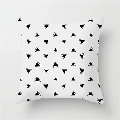 DecorBites™ Heart Stripe Pillow Cases | Black & White Polyester Cushion Covers