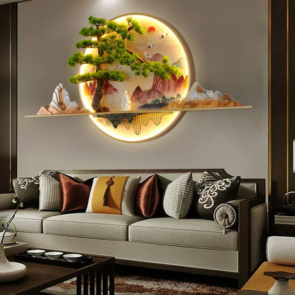 DecorBites™ Landscape LED Wall Light: Modern Chinese Mural Sconce for Home Decor