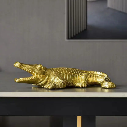 Escultura de cocodrilo DecorBites™ para decoración del hogar y escritorio.