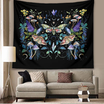 Decobites Celestial Botanical Tapestry Wall Hanging - Starry Sky Dorm Decor