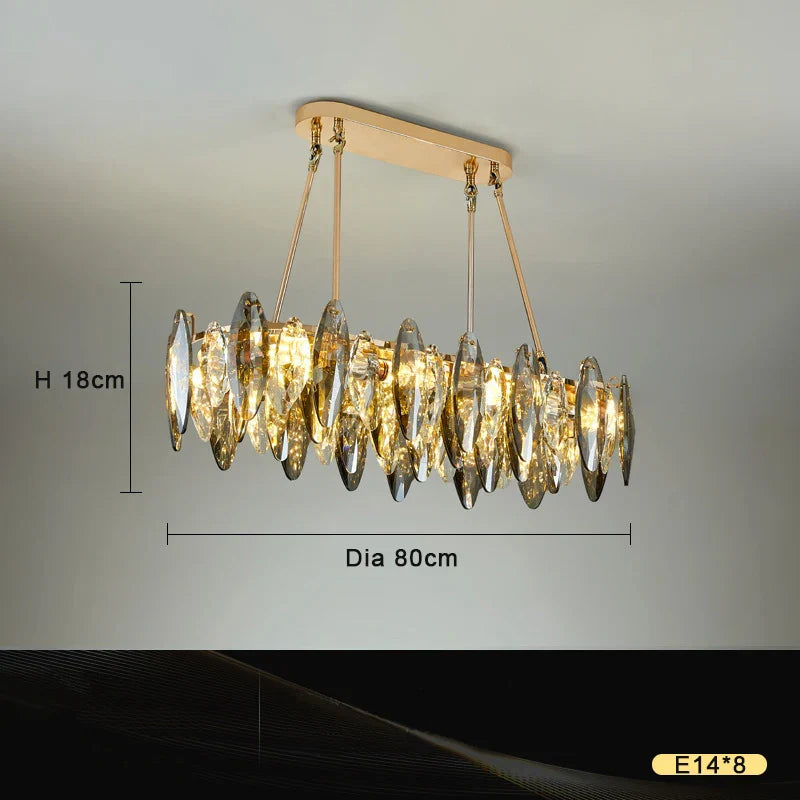 DecorBites™ Crystal Chandelier Light: Modern LED Pendant Lamp for Bedroom & Living Room.