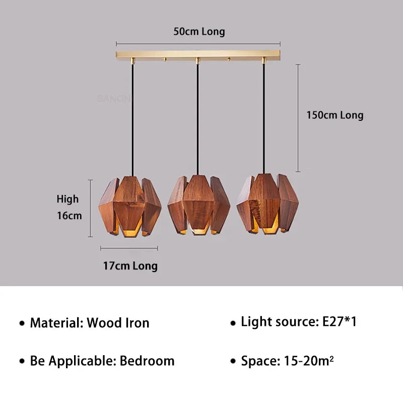 DecorBites™ Japanese Style Wood Pendant Lamps: Timeless Elegance for Your Living Space