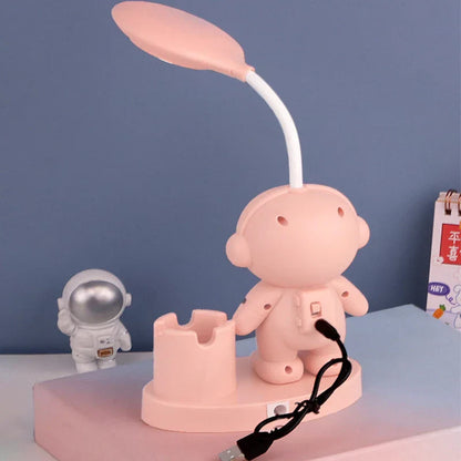 DecorBites™ Astronaut Study Desk Lamp with Pencil Sharpener - Cute, Flexible & Color Adjustable