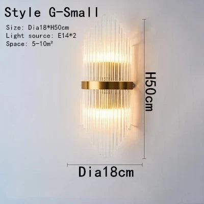 Gold Crystal Wall Light Dia25cm LED Design