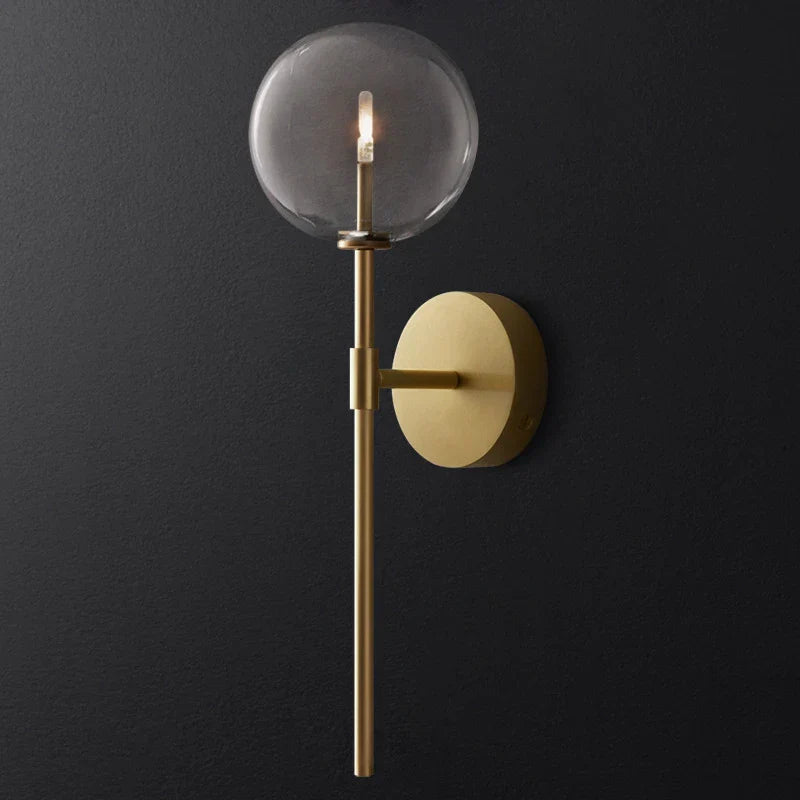 DecorBites™ Clear Glass Ball Long Wall Sconce - Retro Style for Living Room, Bedroom, Kitchen