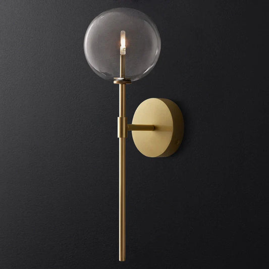 DecorBites™ Clear Glass Ball Long Wall Sconce - Retro Style for Living Room, Bedroom, Kitchen