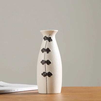 DecorBites™ Japanese Style Ceramic Vases for Modern Home Decor and Artificial Flowers