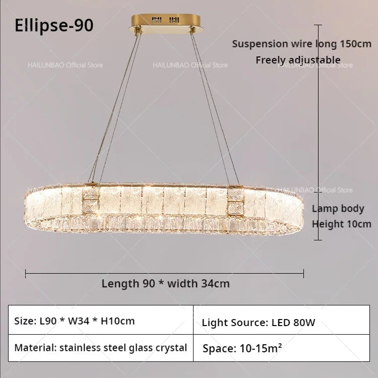 DecorBites™ Crystal Living Room Chandelier Modern Simple Atmosphere Zhongshan Lamps