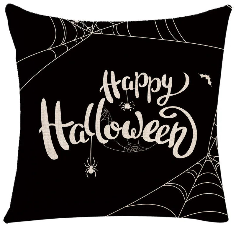 Funda de cojín de lino Decorbites™ de Halloween para la decoración del salón y el sofá - Truco o trato