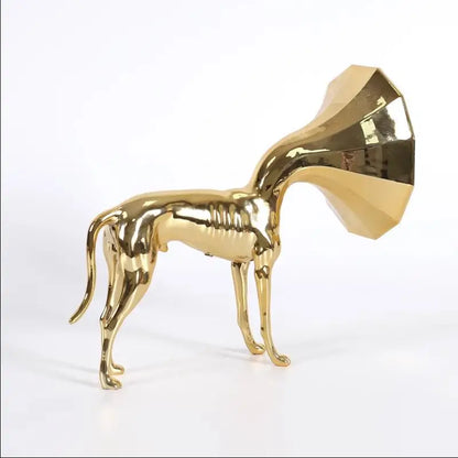 DecorBites™ Abstract Golden Trumpet Dog Sculpture Home Decor Simulated Animal Figurine