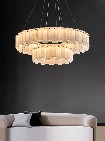 2024 Trendy Marble Design Dimmable LED Chandelier Lighting Lustre Suspension Luminaire Lampen Hanging Lamps For Dinning Room