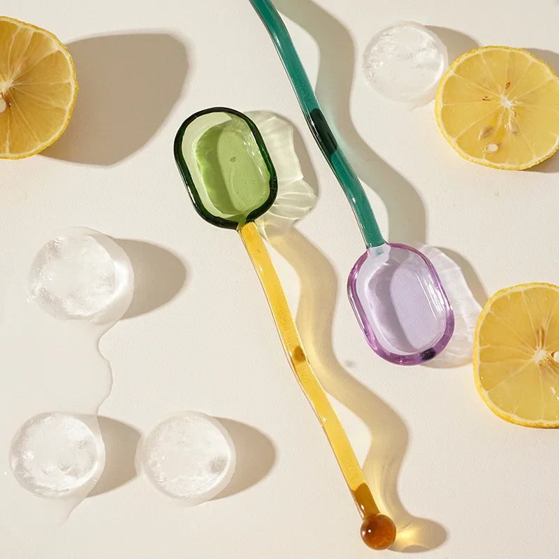 DecorBites™ Glass Spoon Dessert Teaspoon Creative Coffee Spoon Set for Ice Cream