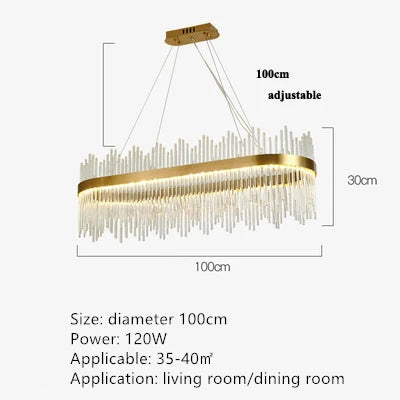 DecorBites™ Crystal Pendant Chandelier Remote Control Dimmable LED Lighting