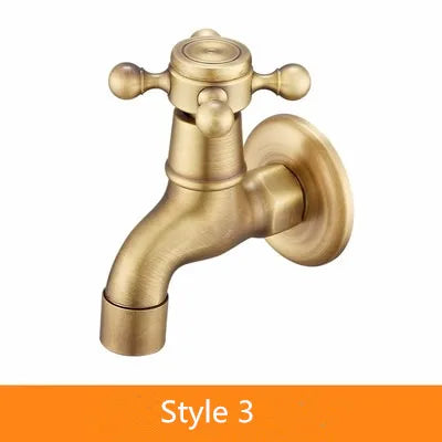 DecorBites™ حنفية مياه باردة مفردة من النحاس العتيق للحدائق للاستخدام الخارجي