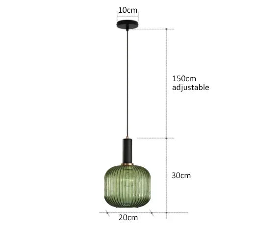 DecorBites™ Colorful Glass Pendant Lights Living Room Bedside Lamp LED Hanging Lighting