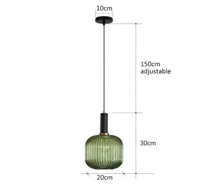 DecorBites™ Colorful Glass Pendant Lights Living Room Bedside Lamp LED Hanging Lighting