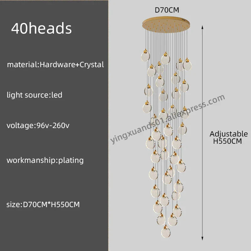 ثريا كريستالية من DecorBites™‎ معلقة على شكل سلم فاخر