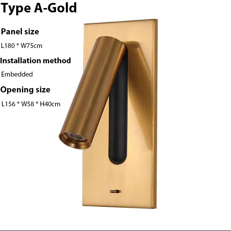 DecorBites™ LED Wall Sconce Adjustable Reading Light for Hotel Bedroom, USB Charging