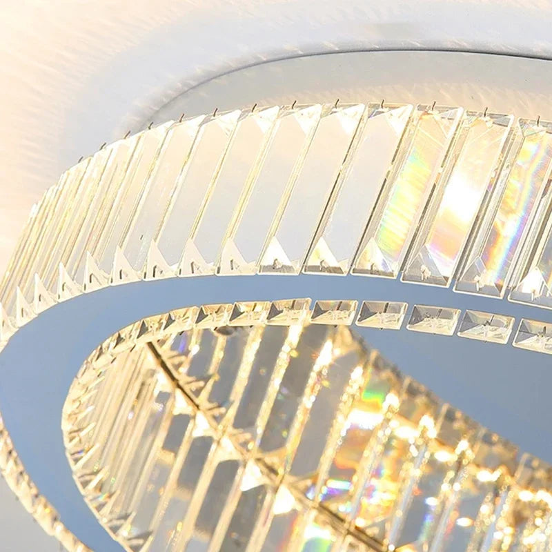 DecorBites™ Gold Crystal Ceiling Light Ring LED - Modern Luxury Indoor Home Lighting