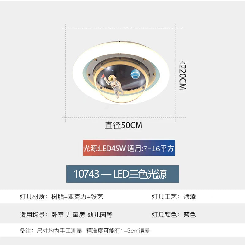 DecorBites™ Astronaut Spaceman Planet Kids Room Ceiling Lamp