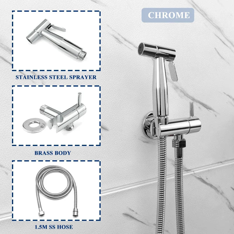 DecorBites™ Gold Bidet Faucet Handheld Sprayer Single Cold Water Tap Hygienic Toilet Shower
