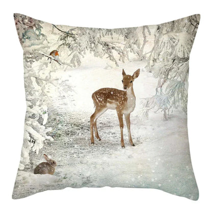 DecorBites™ Christmas Soft Plush Cushion Cover Cute Rabbit Deer Pillowcase 45x45cm