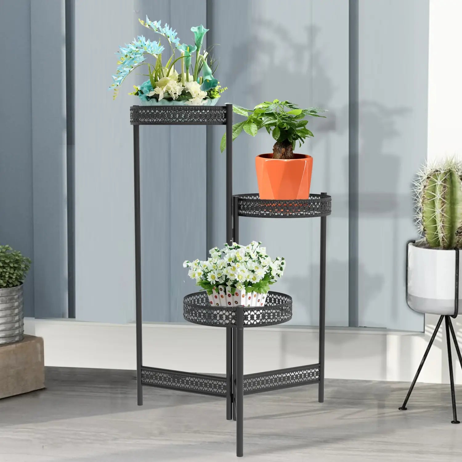 DecorBites™ Metal Plant Stand for Indoor and Outdoor