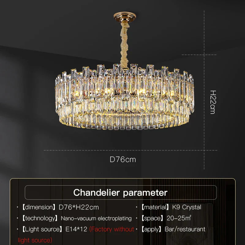 DecorBites™ Crystal Chandelier: Modern High-End Luxury for Living, Dining & Master Bedrooms
