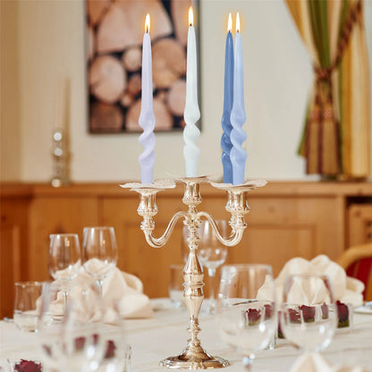 4pcs Long Pole Spiral Taper Candles Luxury Gradient Colored Tapered Candlesticks for Home Wedding Tall Twisted Candle Gift Set