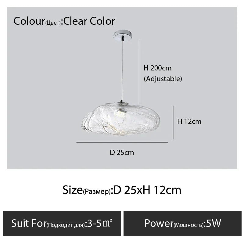 DecorBites™ Glass Cloud Chandelier LED Pendant Lamp for Villa Staircase & Hotel