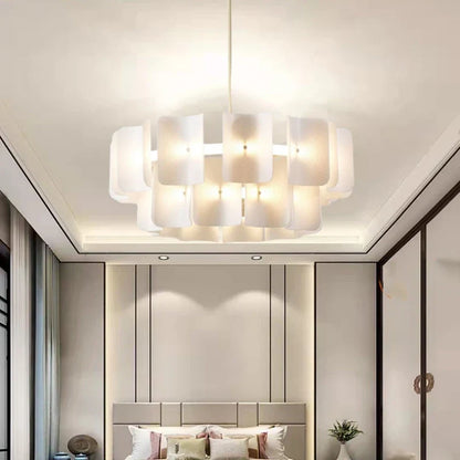 DecorBites™ LED Chandelier: Modern Acrylic Kitchen Lighting Fixture with Changeable Dimming