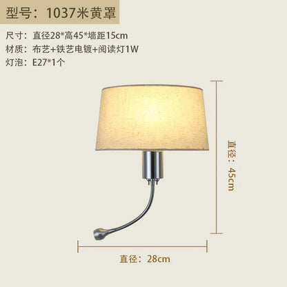 DecorBites™ Elegant Fabric Wall Lamp for Bedside Reading in Modern Nordic Style