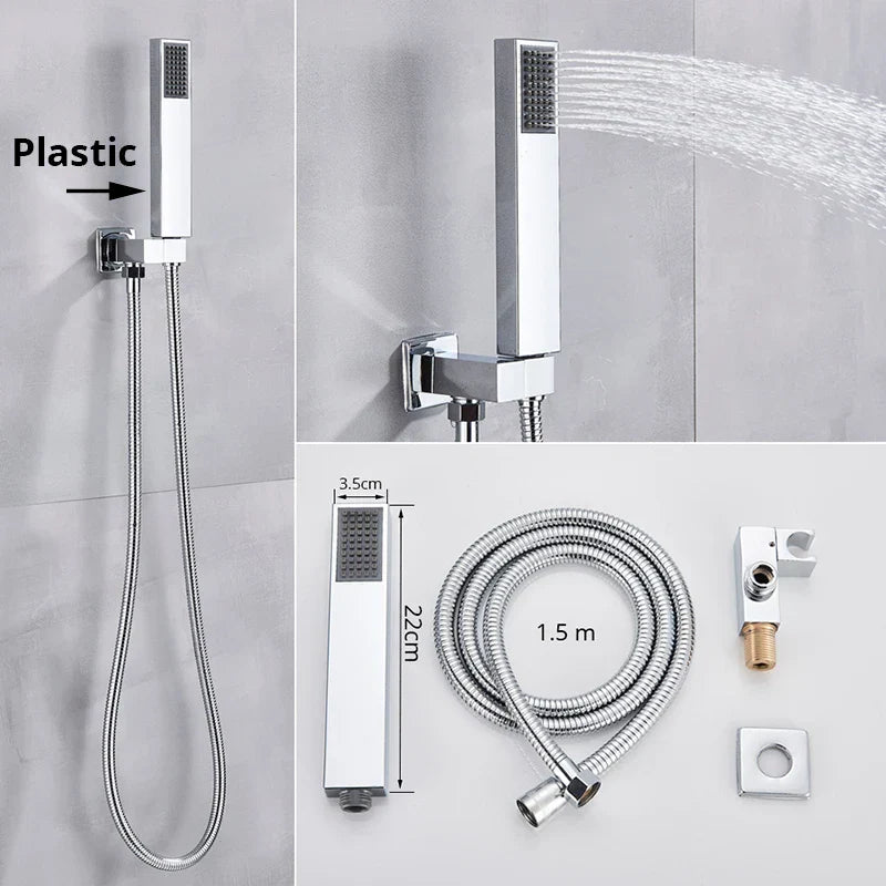 DecorBites™ Handshower Head with Stainless Steel Hose - Wall Mounted Faucet Set