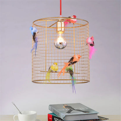 DecorBites™ Gold Bird Cage Pendant Lamp for Nordic Loft Home Living Room Bedroom