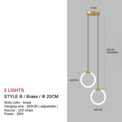 Nordic Gold Linear LED Pendant Light