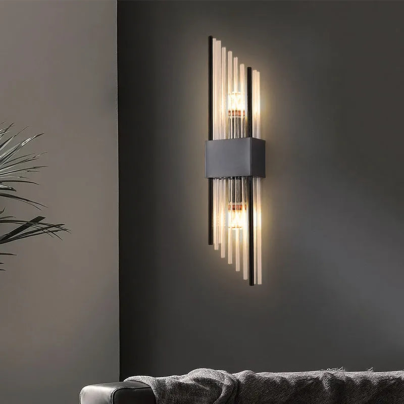 DecorBites™ Crystal Wall Lamp: Elegant LED Indoor Lighting for Living Room, Bedroom, Hotel, and TV Background