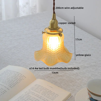 DecorBites™ Clear Glass LED Copper Chandelier Pendant Light for Modern Home Decor.