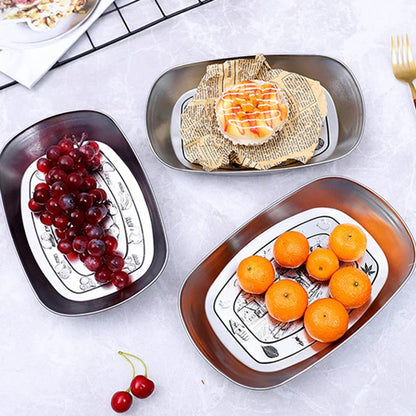 DecorBites™ Christmas Fruit Tray Santa Claus Snowman Print Decorative Plate