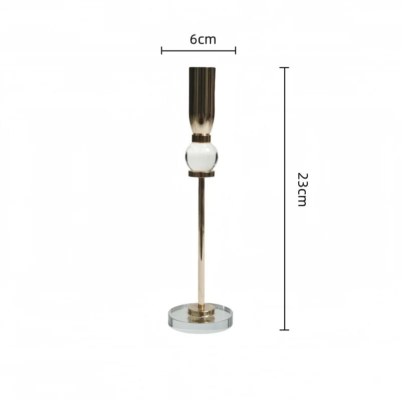 DecorBites™ Crystal Glass Candlestick Holder - Elegant Home Décor Accessory