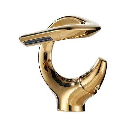 New Design Basin Faucet Brass Bathroom Basin Waterfall Hot and Cold Water Mixer Tap Single Handle Crane Chrome Black Mixer Tap