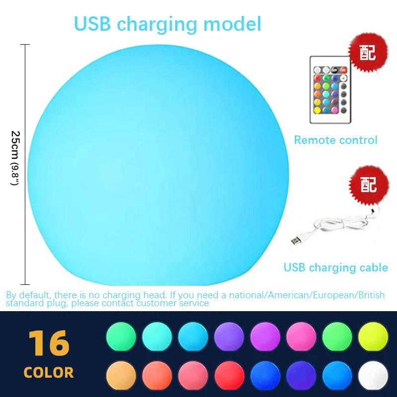 Lámpara de Bola LED Decorbites™ para Patios y Jardines Exteriores - Luz de Paisajismo Recargable