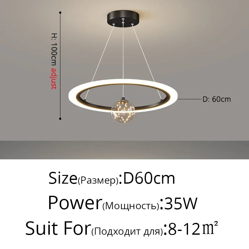 DecorBites™ LED Star Chandeliers: Modern Dimmable Lighting for Living Room Bedroom Decor
