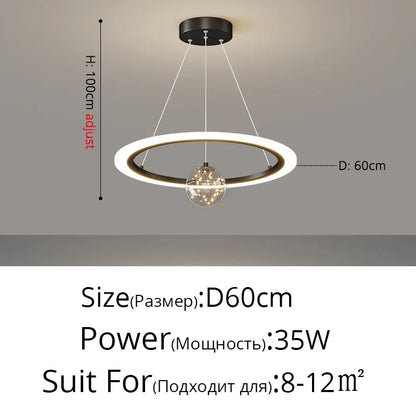 DecorBites™ LED Star Chandeliers: Modern Dimmable Lighting for Living Room Bedroom Decor
